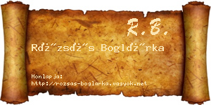 Rózsás Boglárka névjegykártya
